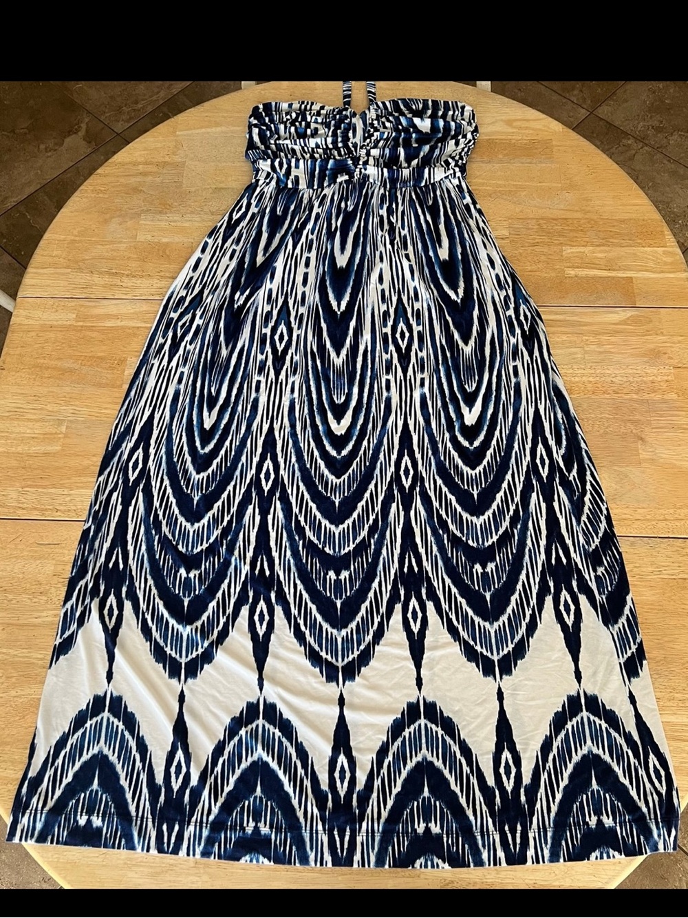 Soma Blue & White Halter Maxi Dress ~ M